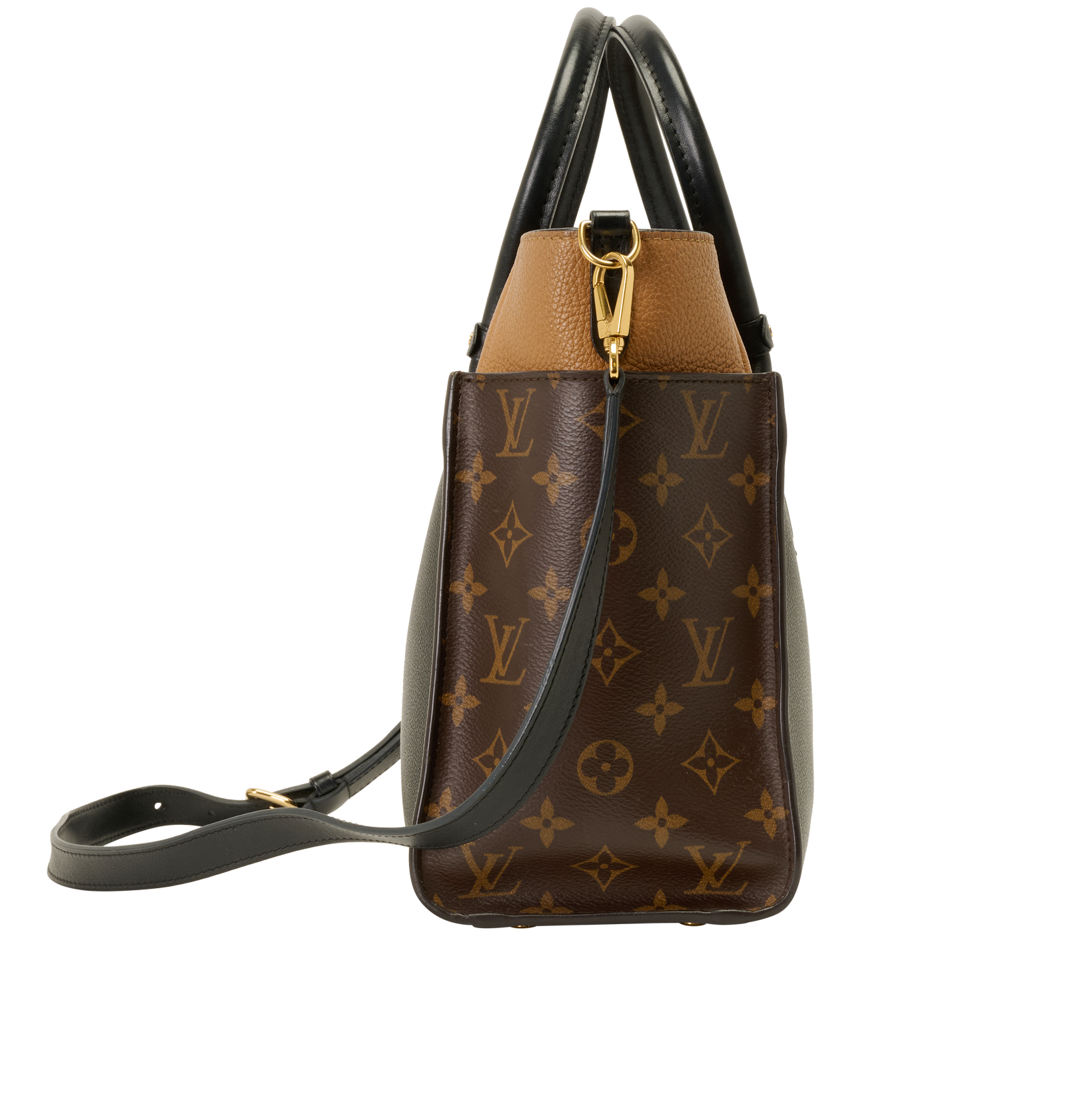 On My Side, &pound;1,800, Handbags, Black/Brown, Canvas/Leather, Side view